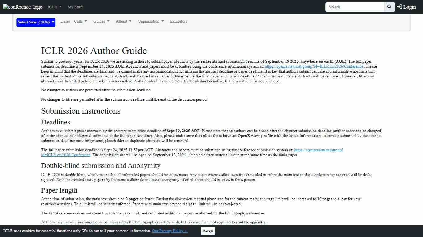 ICLR 2026 Author Guide